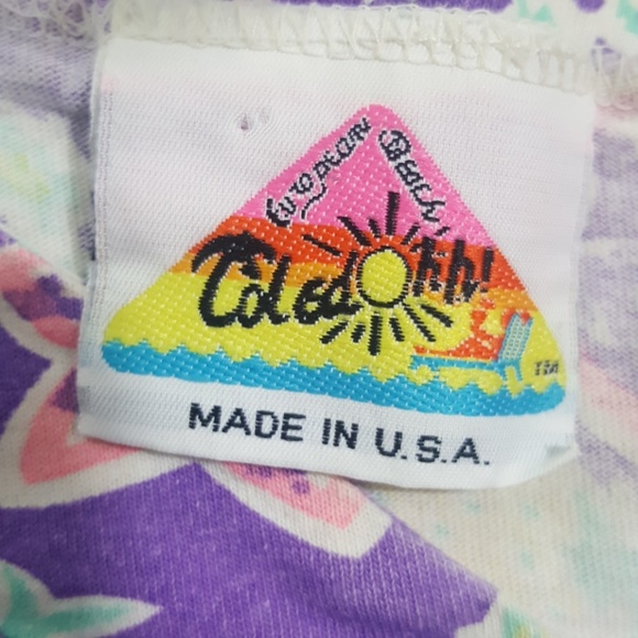 Real 80's Vintage Retro Beach Crop Top - Picture 7 of 8